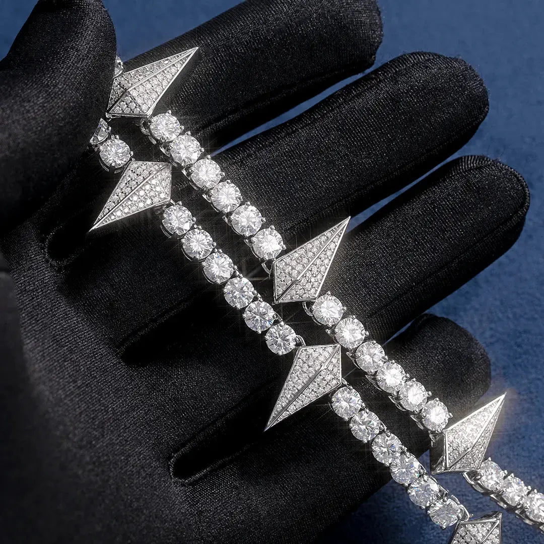 Thorn Moissanite Tennis Chain - Gold Vermeil Cartice-jewelry