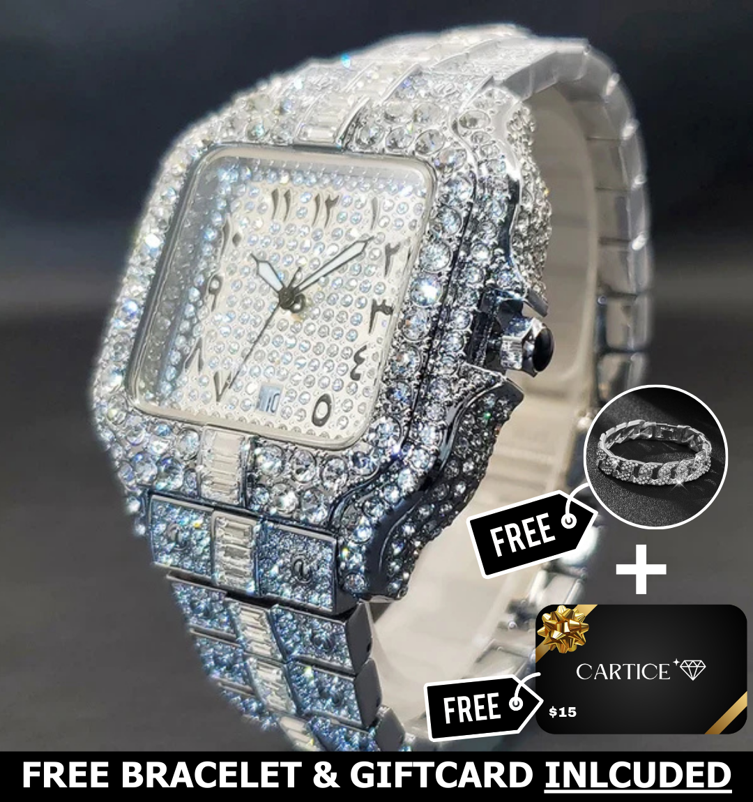 Arabic Iced Out Watch