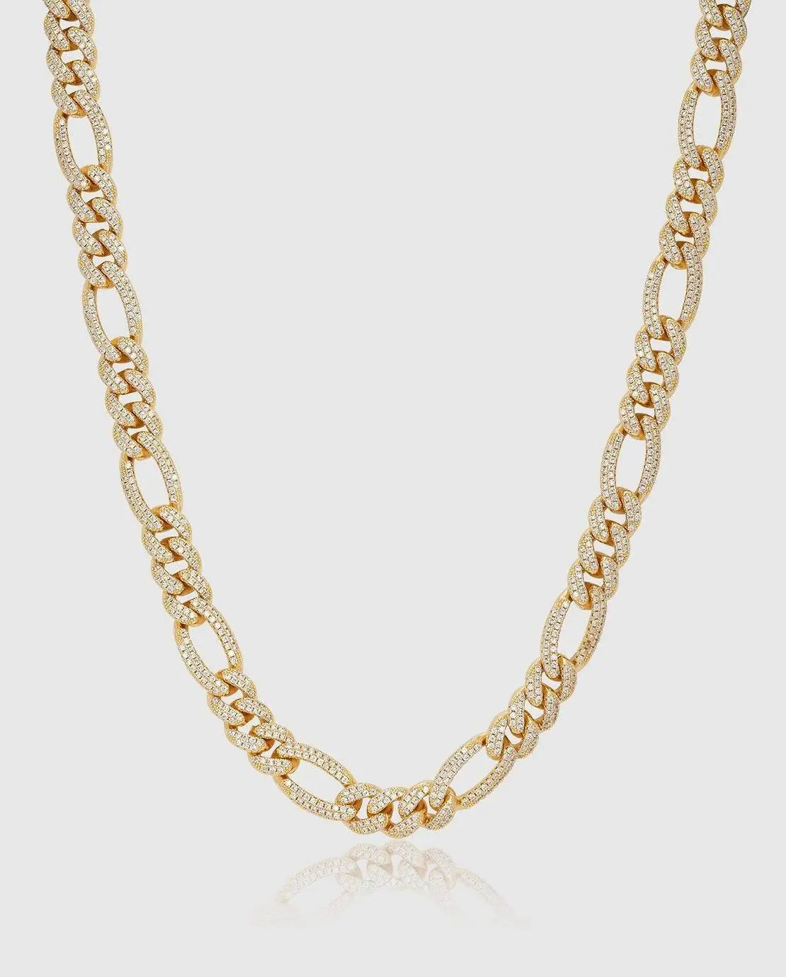 10mm Iced Figaro Chain - Gold - Cartice™LuxuryJewelryGoldSilverWatchBraceletNecklaceChainIced-outCubanMoissaniteTarnish-freeStainlessDurablePremiumShinePlatedStatementDiamondAffordable