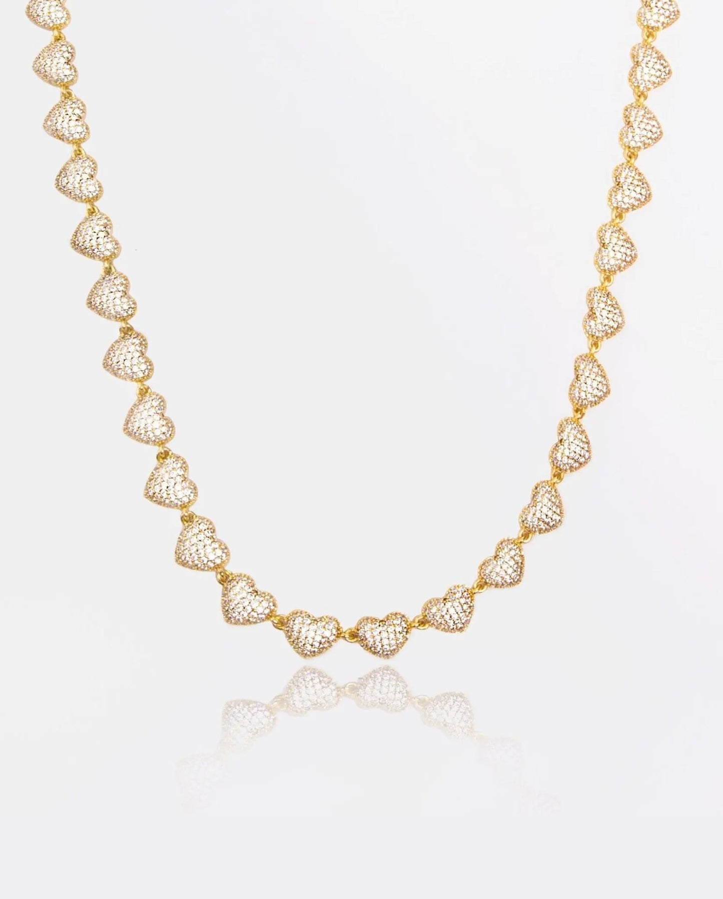 10mm Iced Heart Necklace - Gold - Cartice™LuxuryJewelryGoldSilverWatchBraceletNecklaceChainIced-outCubanMoissaniteTarnish-freeStainlessDurablePremiumShinePlatedStatementDiamondAffordable