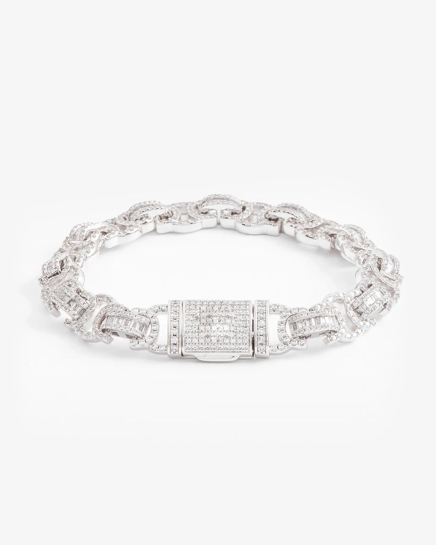 Iced Byzantine Bracelet - White Gold - Cartice™LuxuryJewelryGoldSilverWatchBraceletNecklaceChainIced-outCubanMoissaniteTarnish-freeStainlessDurablePremiumShinePlatedStatementDiamondAffordable