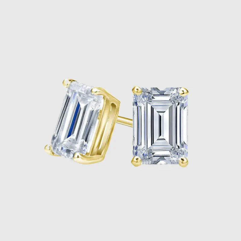 VVS BAGUETTE STUD EARRINGS 1.2 CTW - Gold Vermeil - Cartice™LuxuryJewelryGoldSilverWatchBraceletNecklaceChainIced-outCubanMoissaniteTarnish-freeStainlessDurablePremiumShinePlatedStatementDiamondAffordable
