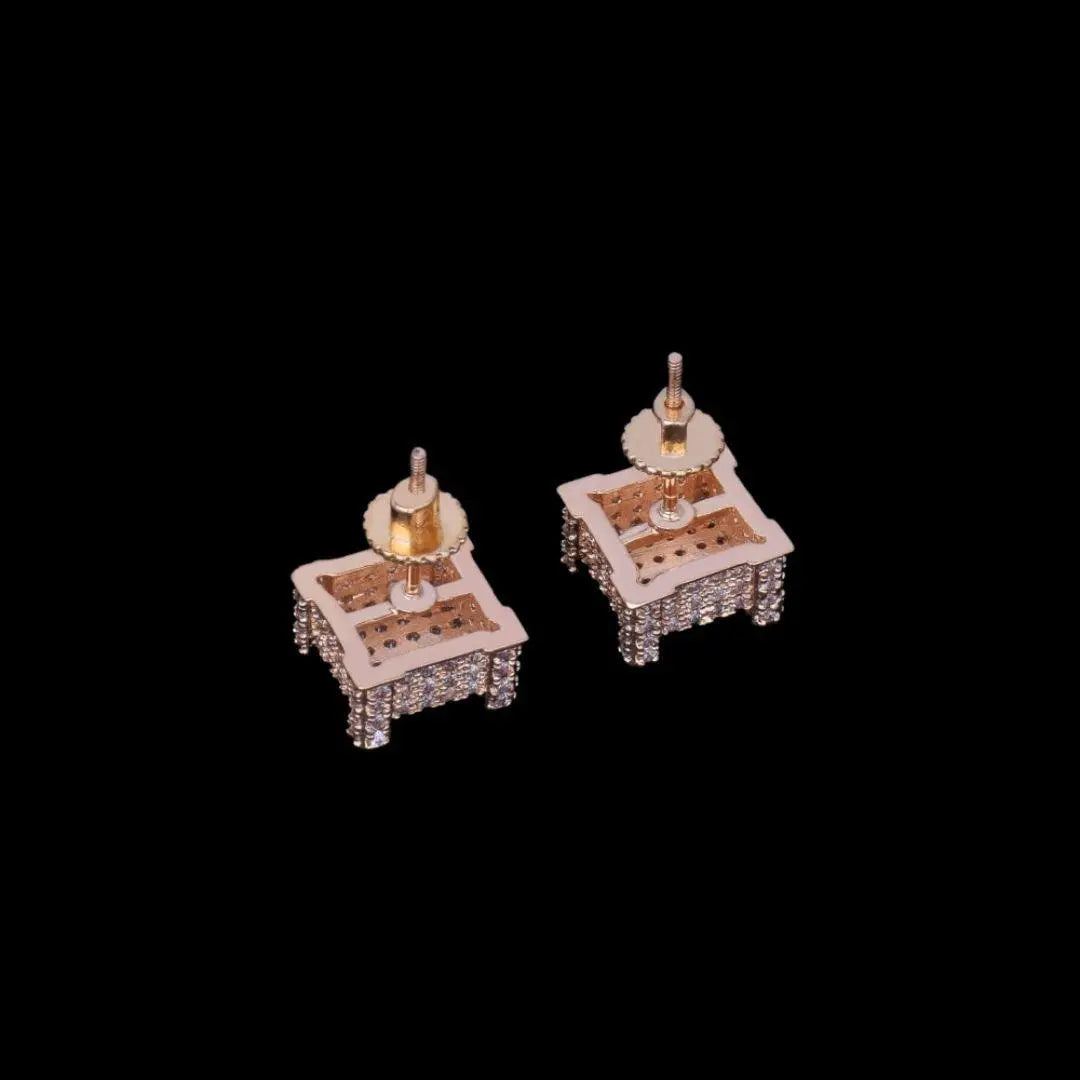 10MM Cursive Tennis Screw Iced Out Stud Earrings - Cartice™LuxuryJewelryGoldSilverWatchBraceletNecklaceChainIced-outCubanMoissaniteTarnish-freeStainlessDurablePremiumShinePlatedStatementDiamondAffordable