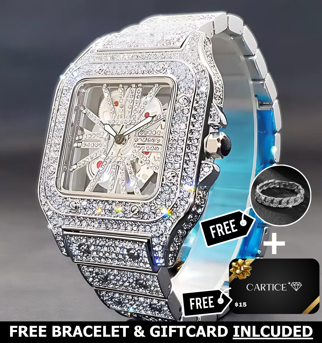 Skeleton Iced Out Watch