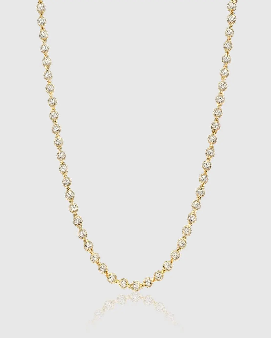 5mm Iced Ball Chain - Gold - Cartice™LuxuryJewelryGoldSilverWatchBraceletNecklaceChainIced-outCubanMoissaniteTarnish-freeStainlessDurablePremiumShinePlatedStatementDiamondAffordable
