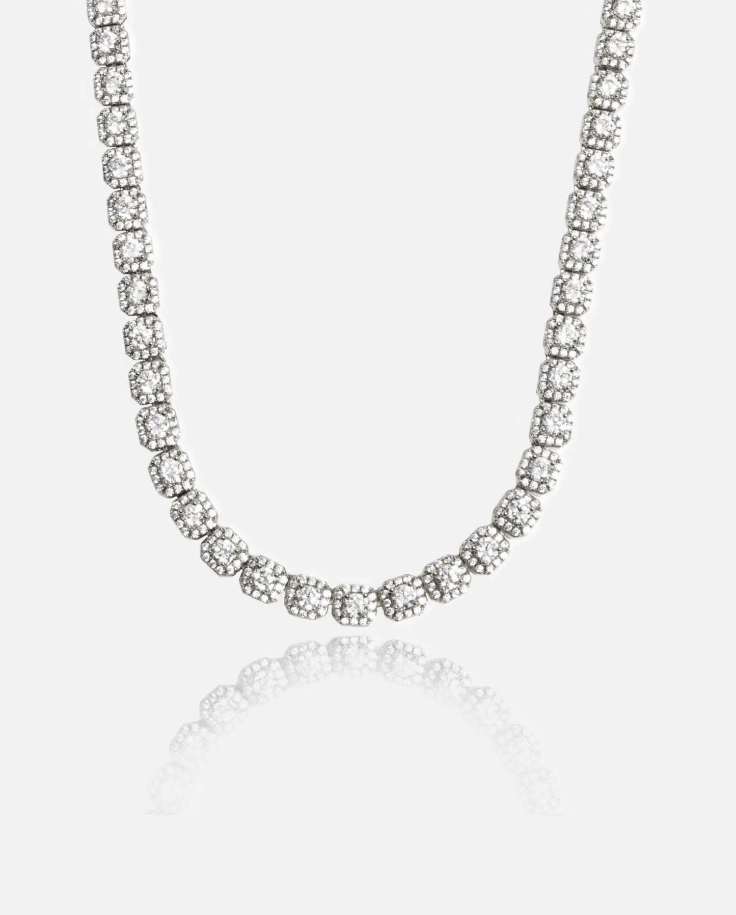 7mm Clustered Tennis Chain - White Gold - Cartice™LuxuryJewelryGoldSilverWatchBraceletNecklaceChainIced-outCubanMoissaniteTarnish-freeStainlessDurablePremiumShinePlatedStatementDiamondAffordable