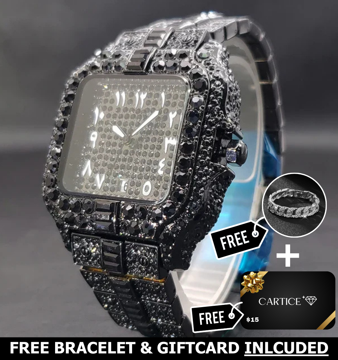 Arabic Iced Out Watch