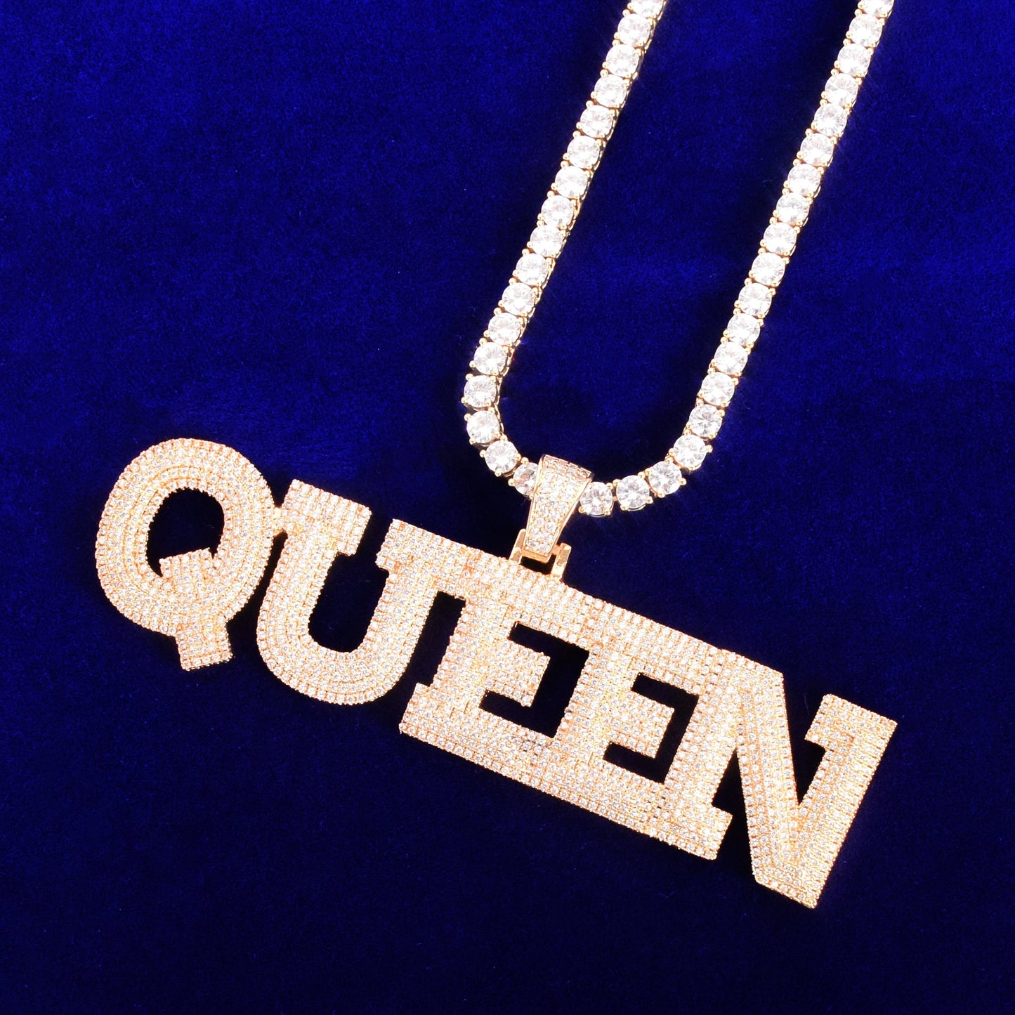 Custom VVS Letter Pendant - Gold
