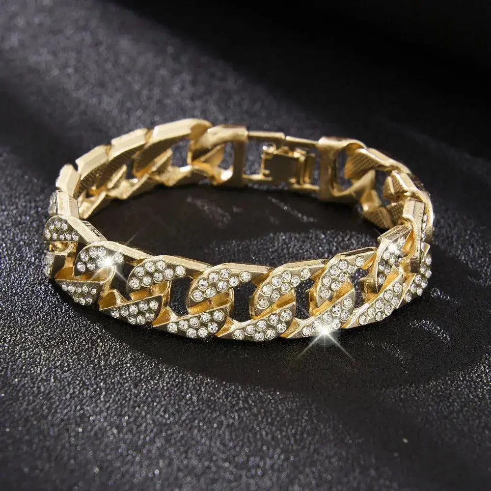 14MM Iced Out Cuban Link Bracelet - Cartice™LuxuryJewelryGoldSilverWatchBraceletNecklaceChainIced-outCubanMoissaniteTarnish-freeStainlessDurablePremiumShinePlatedStatementDiamondAffordable