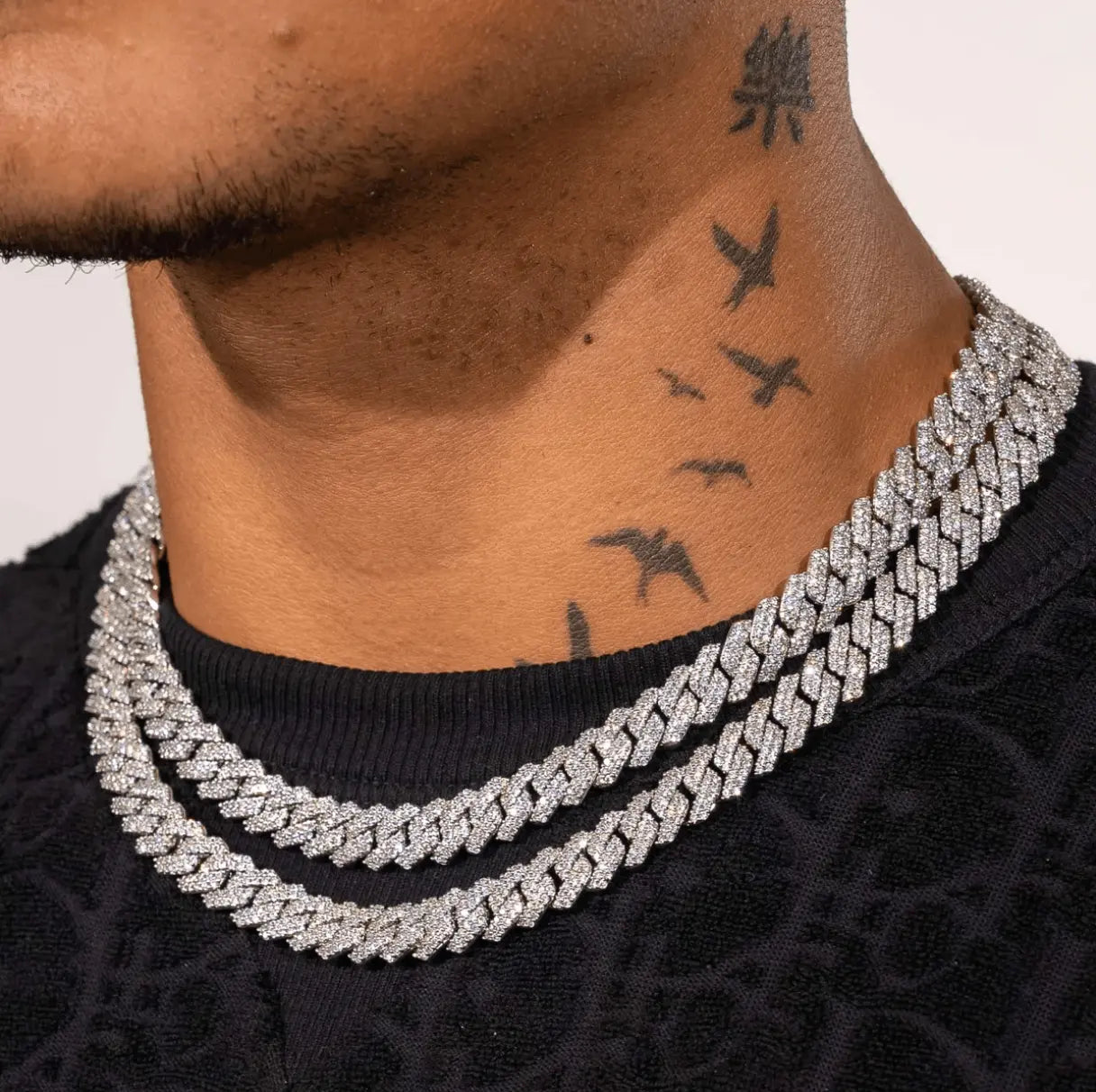 10MM ICED OUT CUBAN LINK CHAIN - Cartice™LuxuryJewelryGoldSilverWatchBraceletNecklaceChainIced-outCubanMoissaniteTarnish-freeStainlessDurablePremiumShinePlatedStatementDiamondAffordable