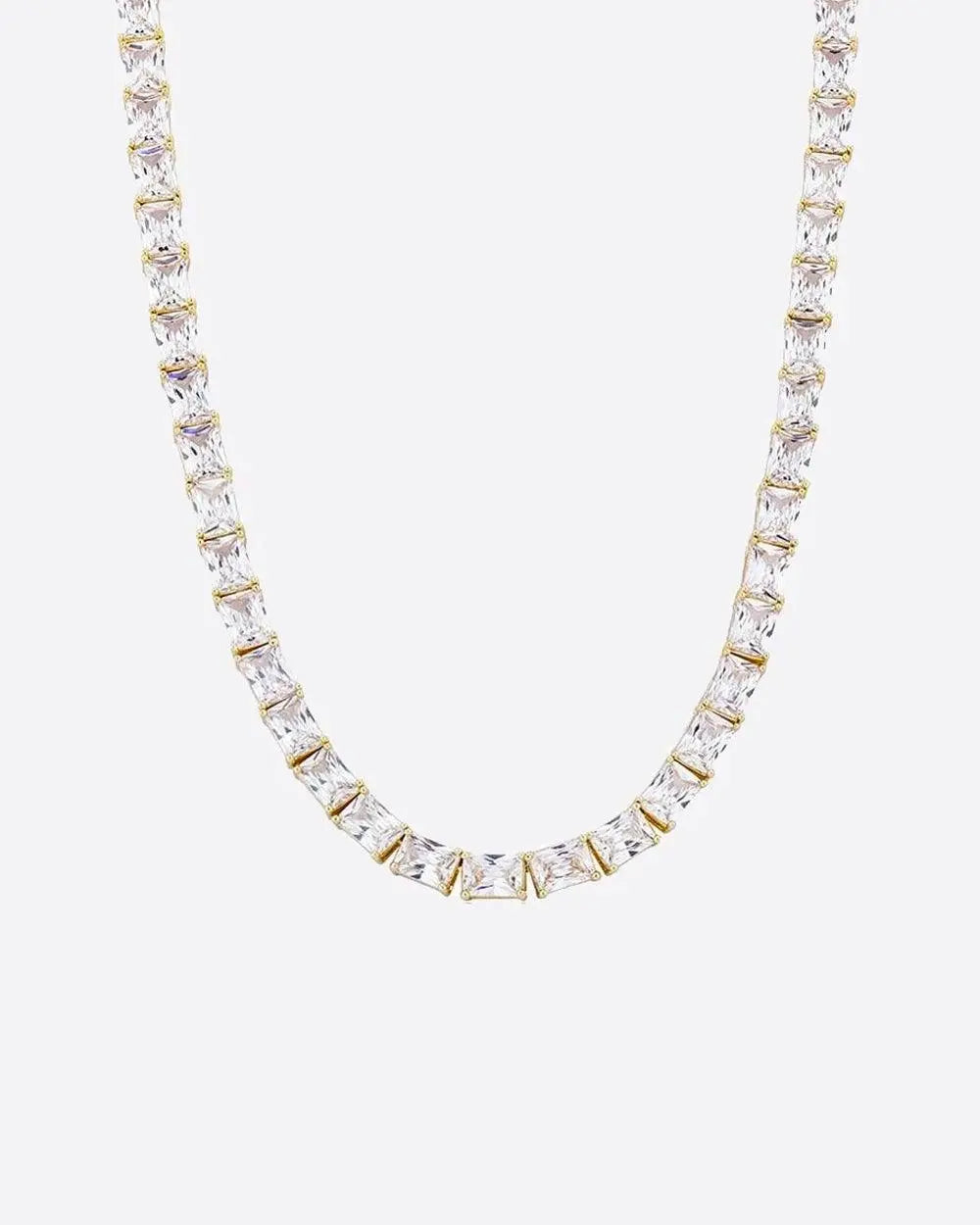BAGUETTE TENNIS CHAIN - 6MM GOLD - Cartice™LuxuryJewelryGoldSilverWatchBraceletNecklaceChainIced-outCubanMoissaniteTarnish-freeStainlessDurablePremiumShinePlatedStatementDiamondAffordable