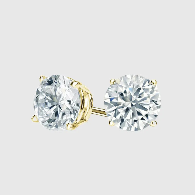 VVS ROUND STUD EARRINGS 5MM - Gold Vermeil - Cartice™LuxuryJewelryGoldSilverWatchBraceletNecklaceChainIced-outCubanMoissaniteTarnish-freeStainlessDurablePremiumShinePlatedStatementDiamondAffordable