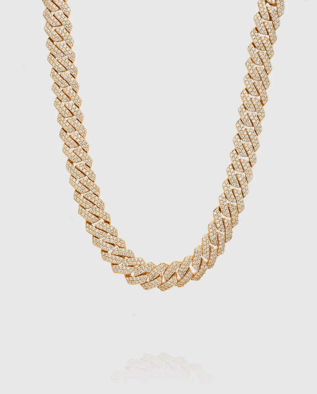 10mm Diamond Prong Link Chain - Gold - Cartice™LuxuryJewelryGoldSilverWatchBraceletNecklaceChainIced-outCubanMoissaniteTarnish-freeStainlessDurablePremiumShinePlatedStatementDiamondAffordable