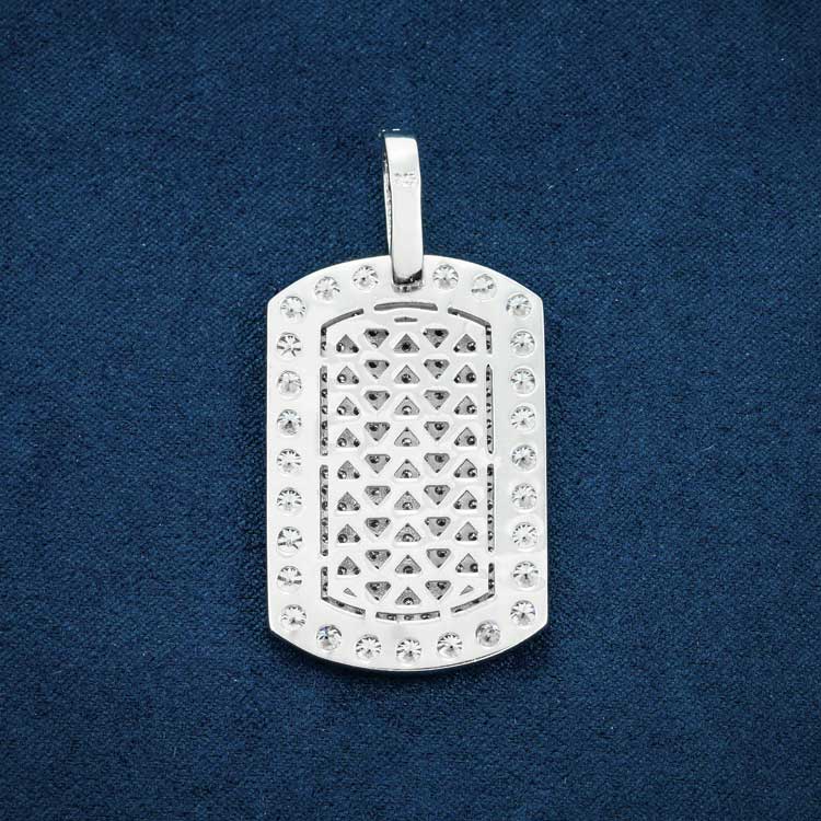 Moissanite Dog Tag Pendant - Vermeil Gold Cartice-jewelry