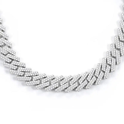 15MM Moissanite Prong Cuban Link Chain - Cartice™LuxuryJewelryGoldSilverWatchBraceletNecklaceChainIced-outCubanMoissaniteTarnish-freeStainlessDurablePremiumShinePlatedStatementDiamondAffordable