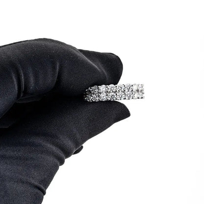2-Row Moissanite Band Ring - Vermeil Gold Cartice-jewelry