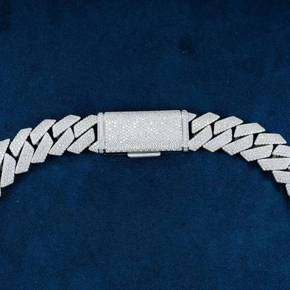20MM Moissanite Prong Cuban Link Chain - Gold Vermeil Cartice-jewelry