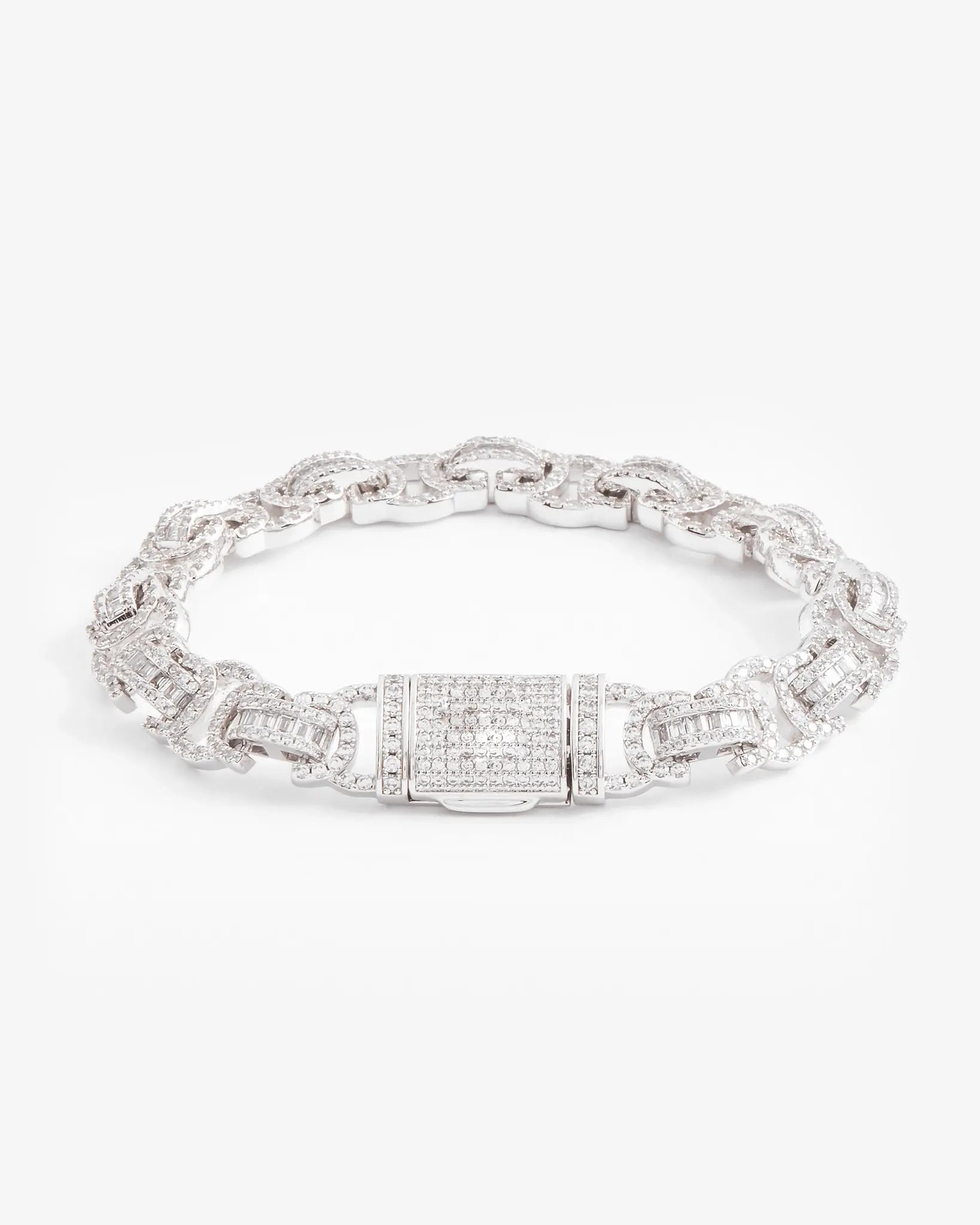 Iced Byzantine Bracelet - White Gold - Cartice™LuxuryJewelryGoldSilverWatchBraceletNecklaceChainIced-outCubanMoissaniteTarnish-freeStainlessDurablePremiumShinePlatedStatementDiamondAffordable