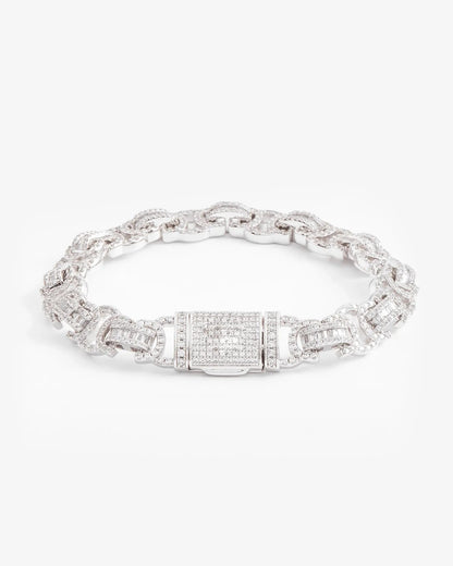 Iced Byzantine Bracelet - White Gold - Cartice™LuxuryJewelryGoldSilverWatchBraceletNecklaceChainIced-outCubanMoissaniteTarnish-freeStainlessDurablePremiumShinePlatedStatementDiamondAffordable