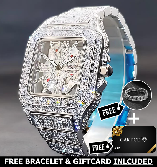 Skeleton Iced Out Watch