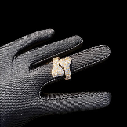 Double Heart Iced Out Ring - Cartice™LuxuryJewelryGoldSilverWatchBraceletNecklaceChainIced-outCubanMoissaniteTarnish-freeStainlessDurablePremiumShinePlatedStatementDiamondAffordable