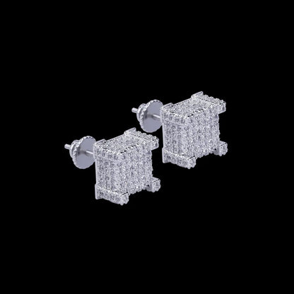 10MM Cursive Tennis Screw Iced Out Stud Earrings - Cartice™LuxuryJewelryGoldSilverWatchBraceletNecklaceChainIced-outCubanMoissaniteTarnish-freeStainlessDurablePremiumShinePlatedStatementDiamondAffordable