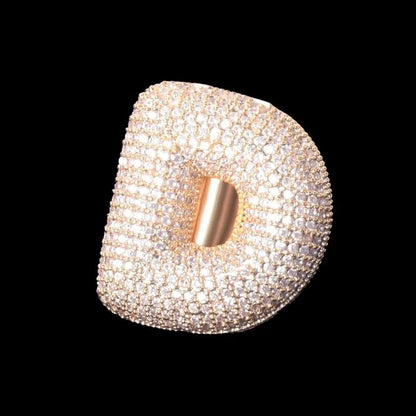 A-Z Initial Custom Letter Iced Out Ring - Cartice™LuxuryJewelryGoldSilverWatchBraceletNecklaceChainIced-outCubanMoissaniteTarnish-freeStainlessDurablePremiumShinePlatedStatementDiamondAffordable