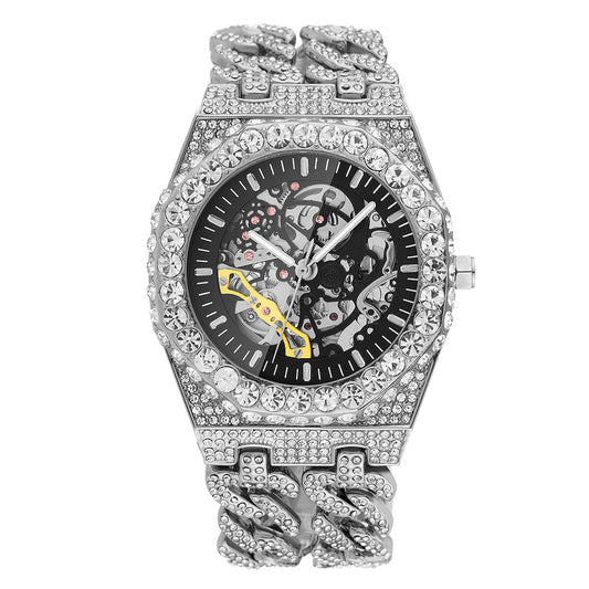 Versace Skeleton Iced Out Watch