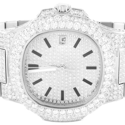 Moissanite 19.0ct Solitaire Bezel Presidential Watch Cartice-jewelry