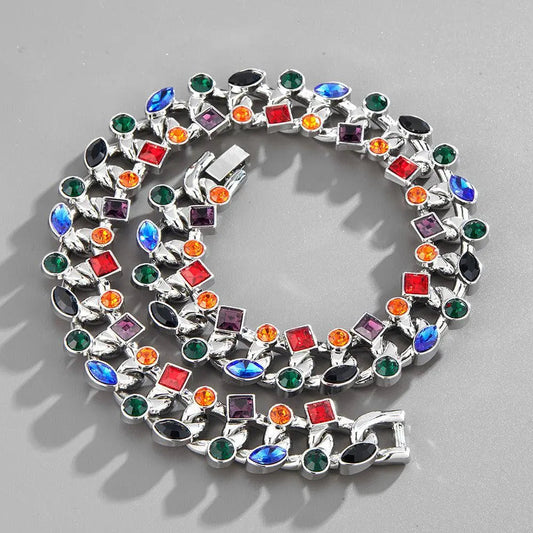 22MM GEMSTONE CUBAN CHAIN - Cartice™LuxuryJewelryGoldSilverWatchBraceletNecklaceChainIced-outCubanMoissaniteTarnish-freeStainlessDurablePremiumShinePlatedStatementDiamondAffordable